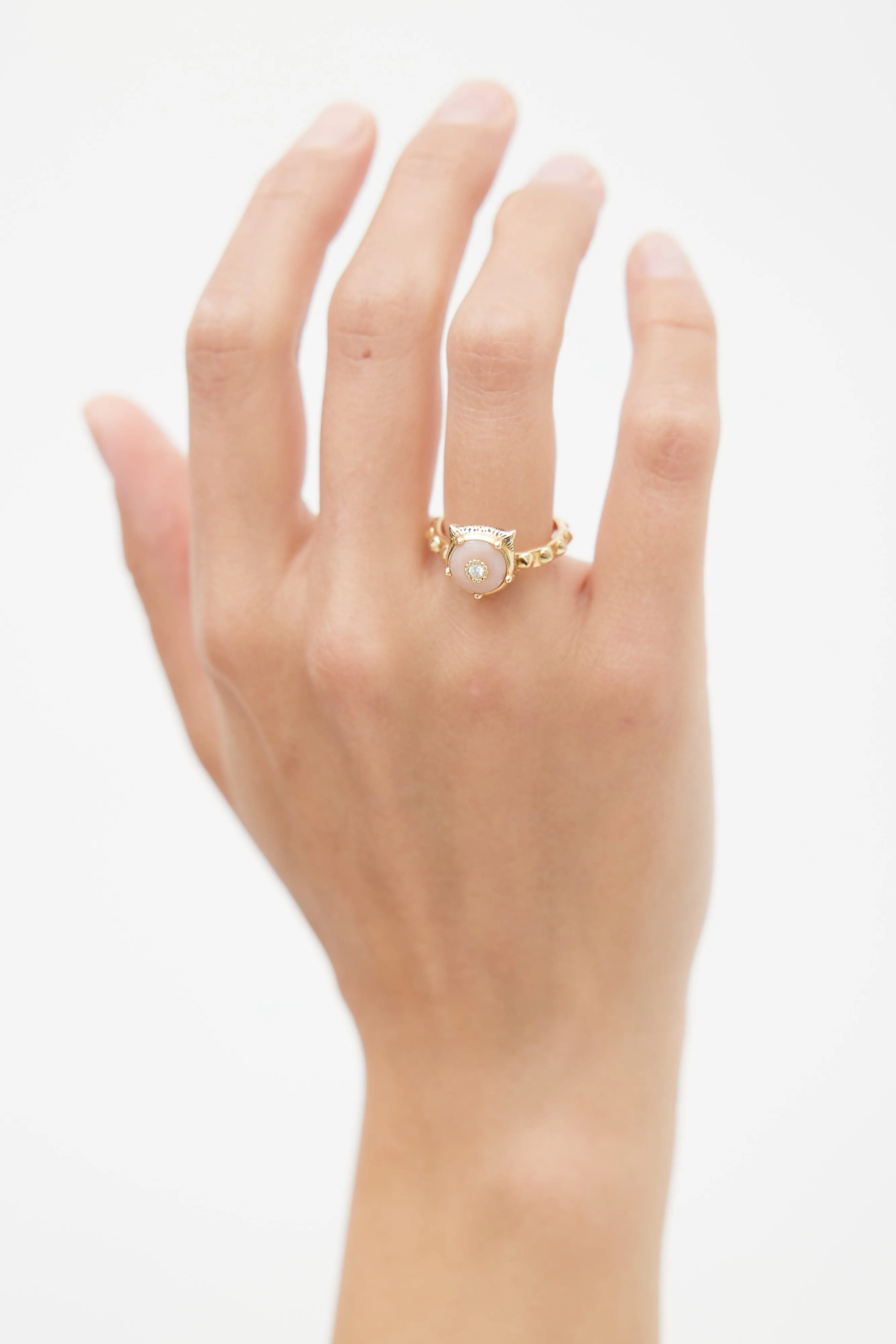 18K Gold Le Marche de Merveilles Pink Opal & Diamond Ring