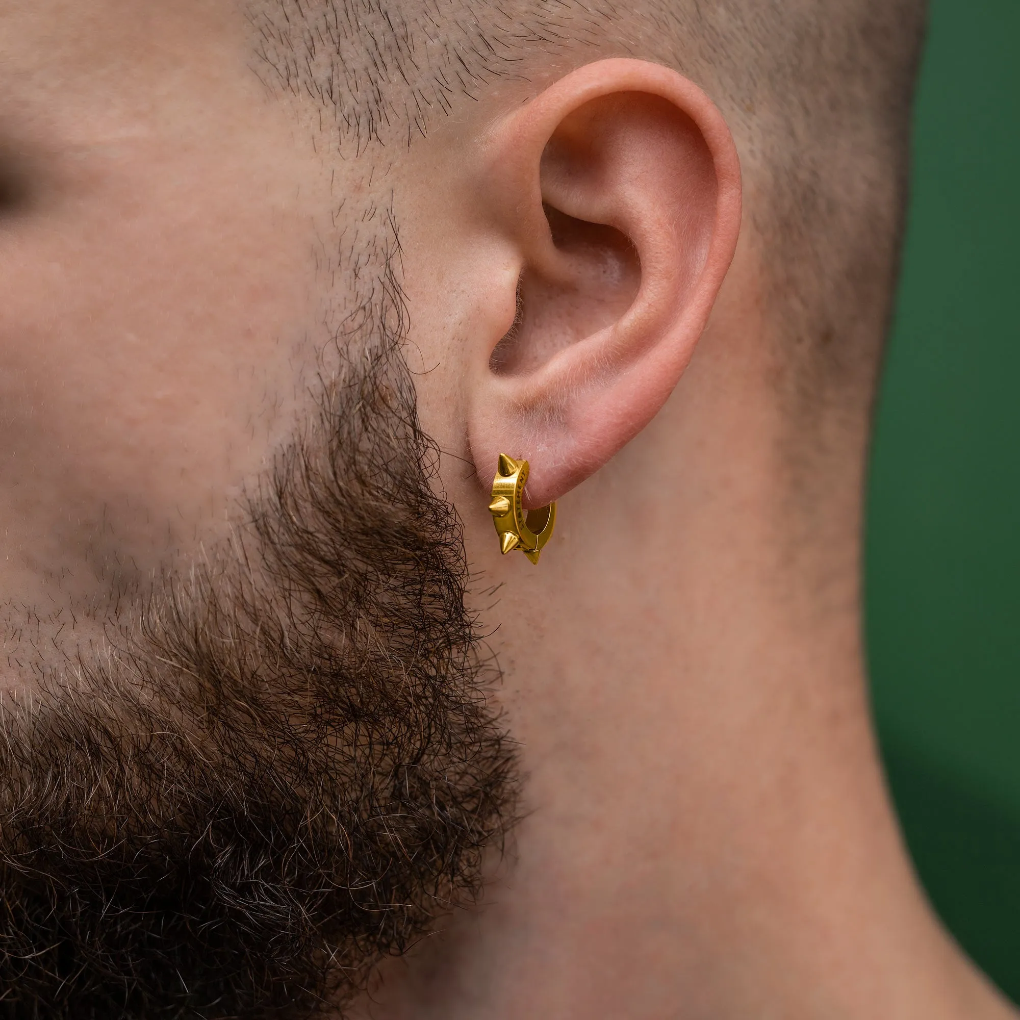 8mm Spiked Hoop Earrings (Gold)