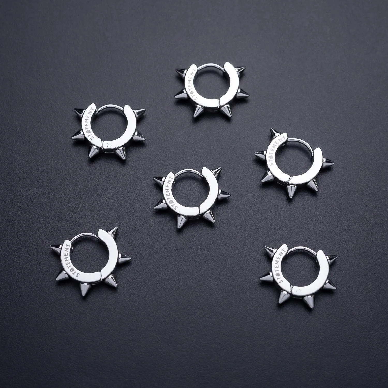 8mm Spiked Hoop Earrings