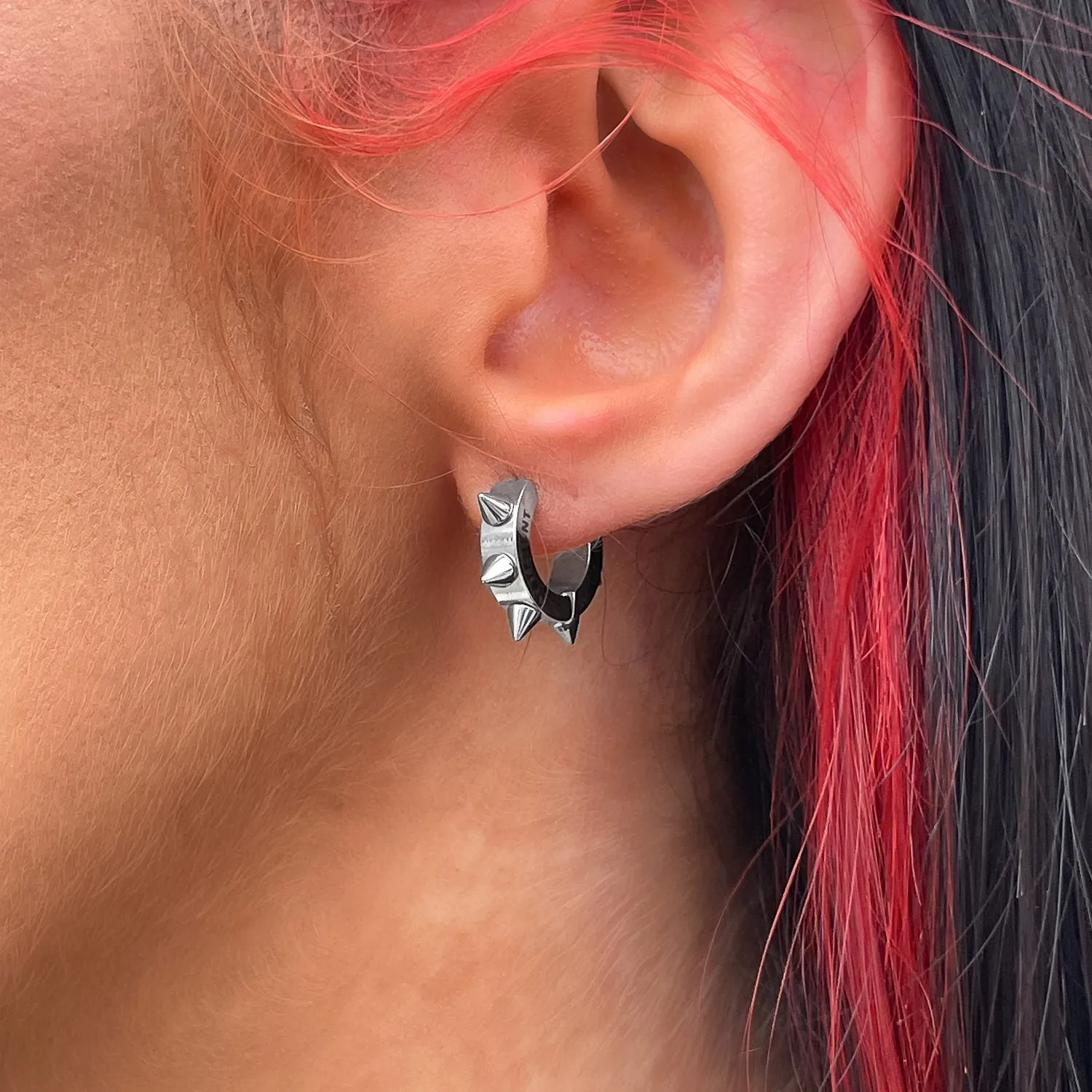 8mm Spiked Hoop Earrings