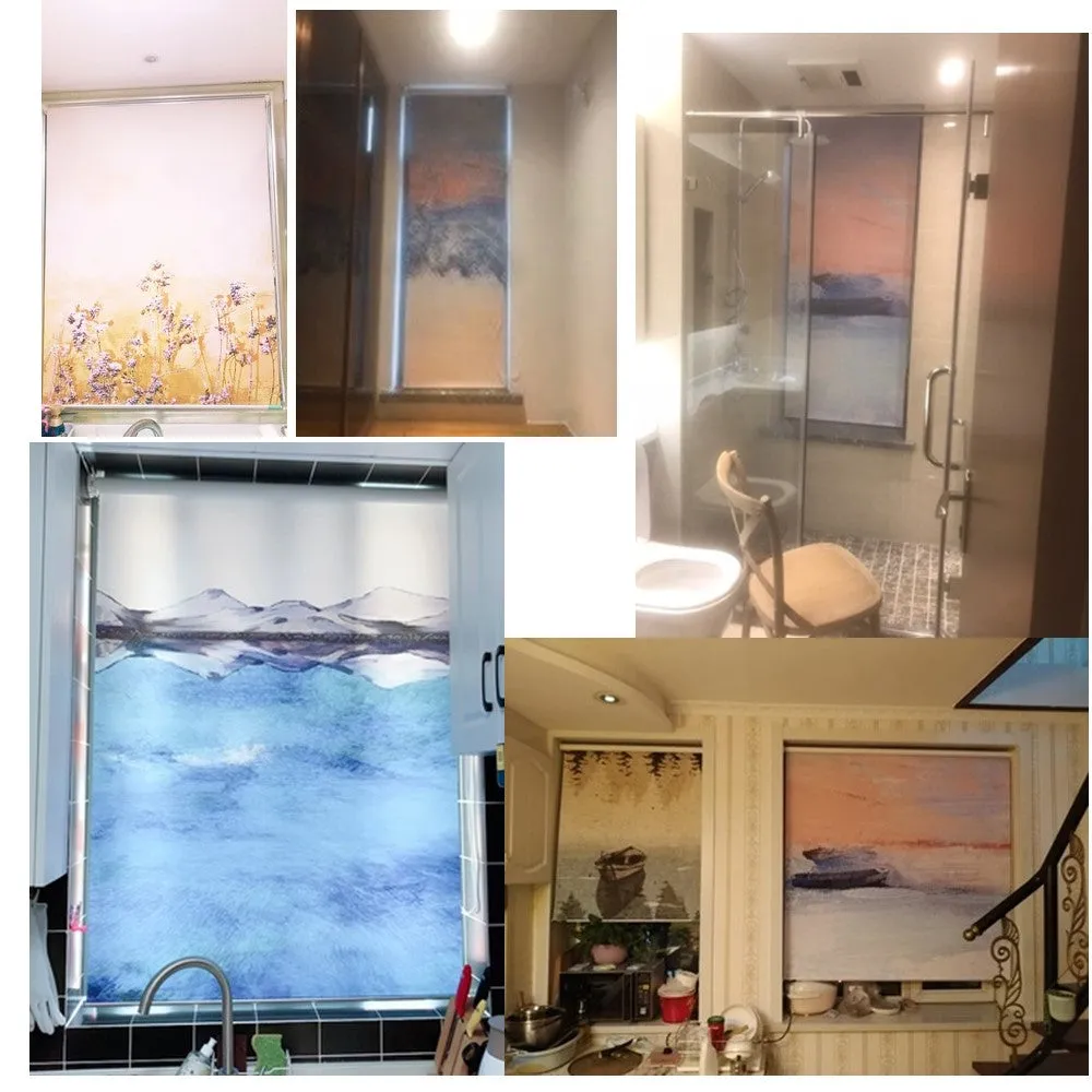 Abstract Ocean Wave Paint Window Roller Shade