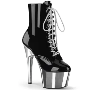 ADORE-1020 Black & Silver Calf High Boots