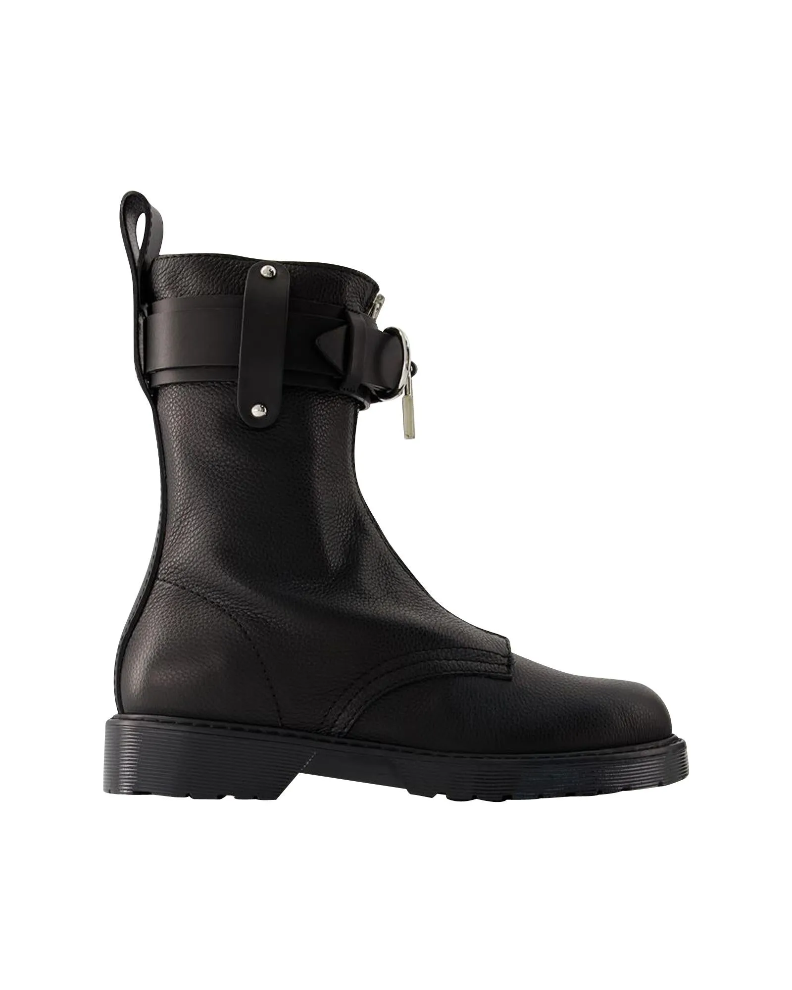 Black Leather Combat Boots