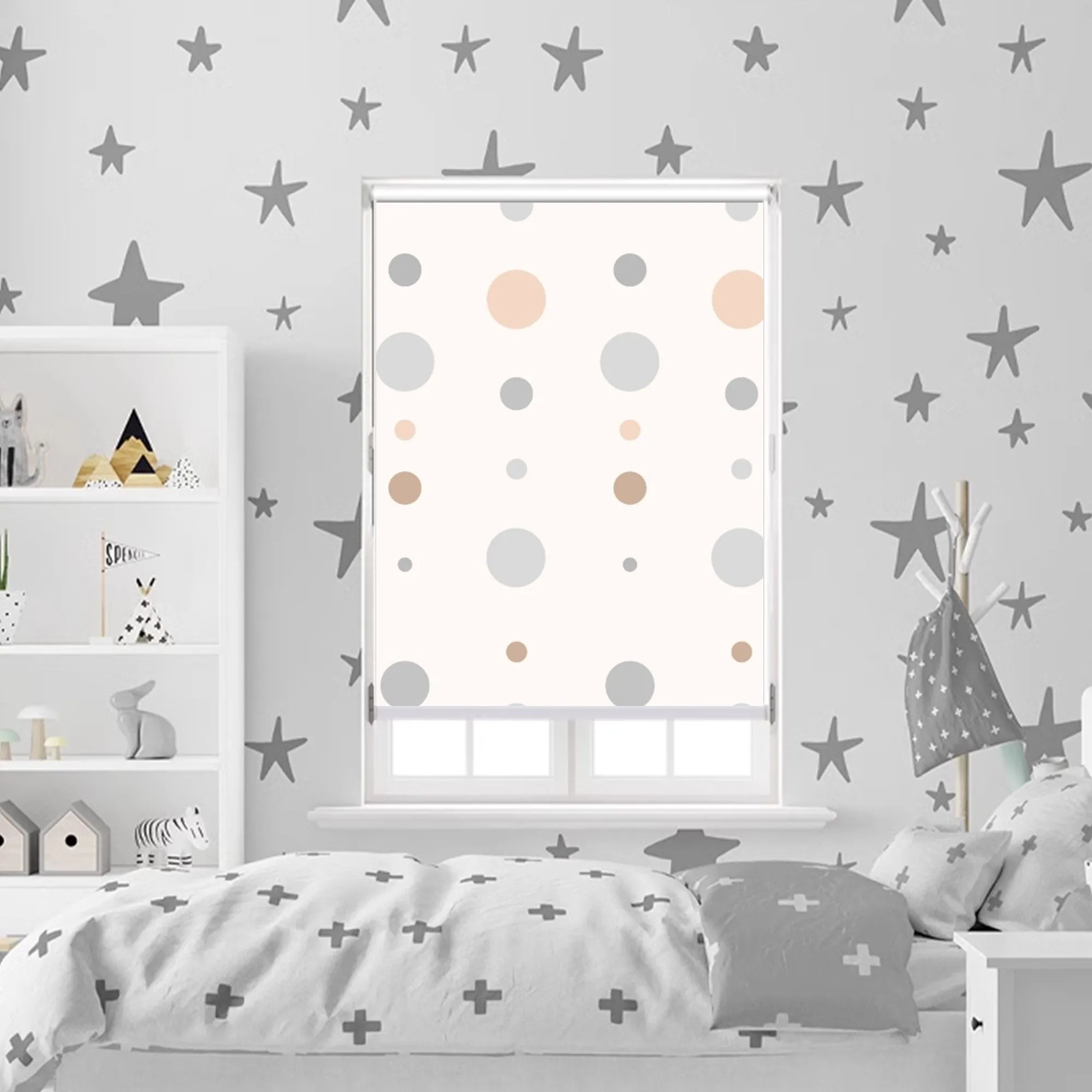 Boho Organic Polka Dot Window Roller Shade