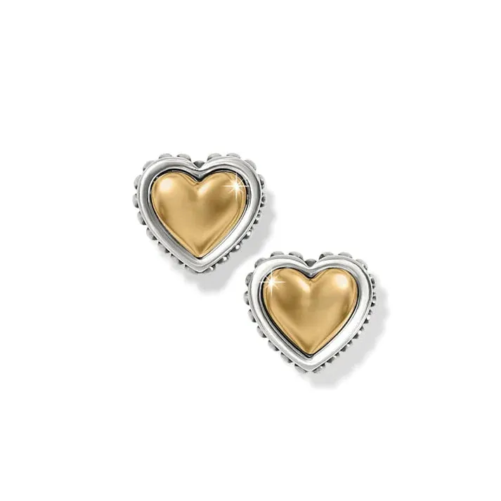 Brighton Pretty Touch Petite Two Tone Heart Post Earrings