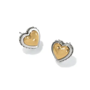 Brighton Pretty Touch Petite Two Tone Heart Post Earrings