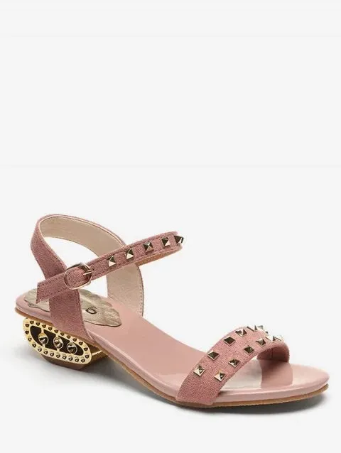 Chic Strange Heel Rivet Sandals
