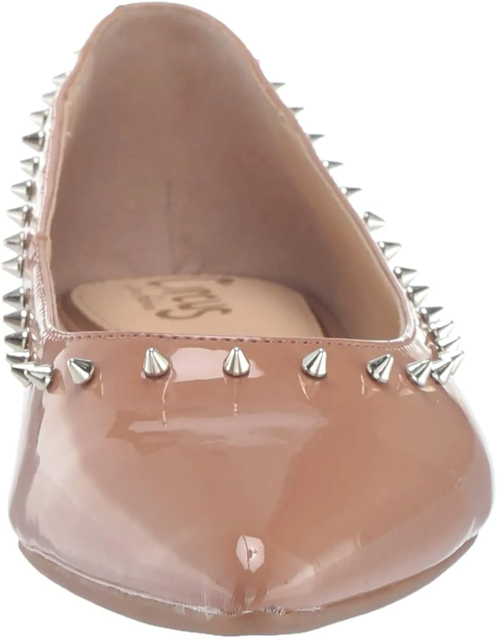 Circus By Sam Edelman Rivers Pointed Toe Ballet Flat Nude Patent Spiked Flats