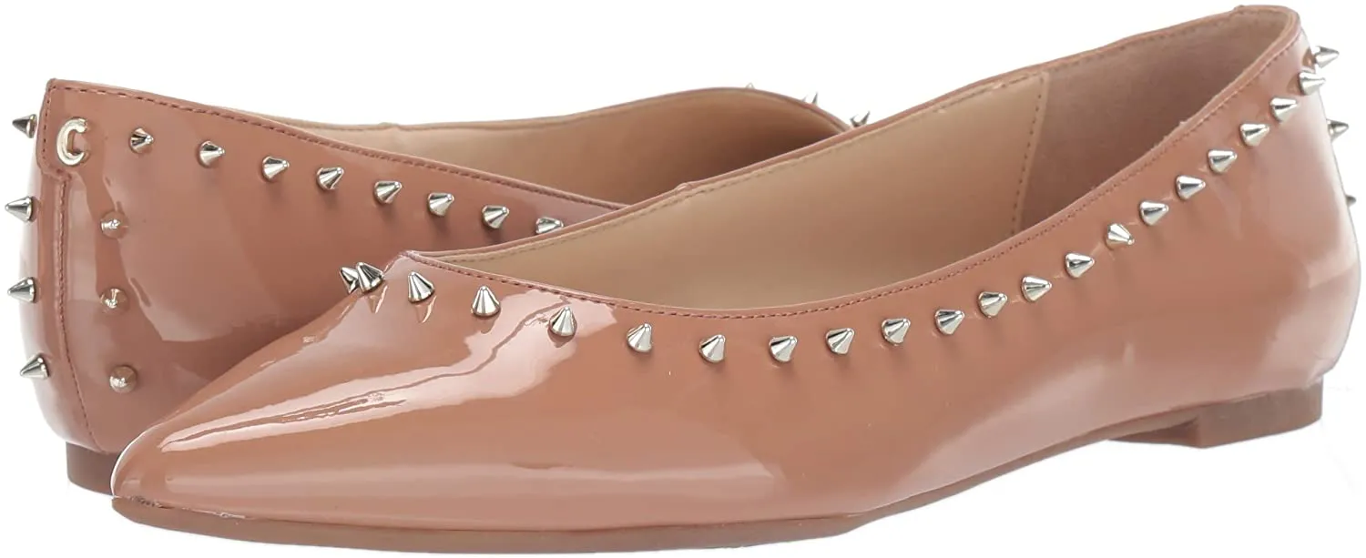 Circus By Sam Edelman Rivers Pointed Toe Ballet Flat Nude Patent Spiked Flats