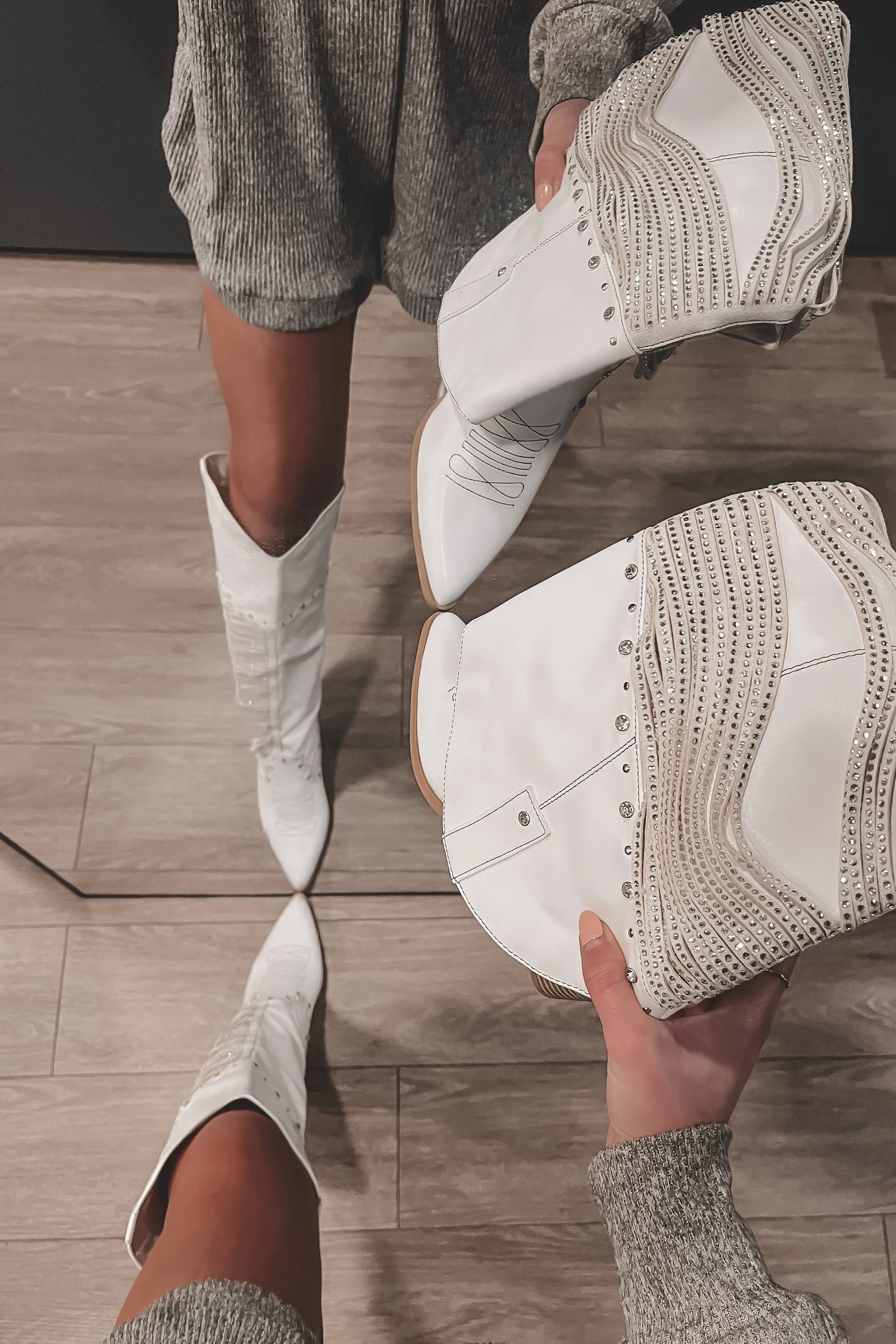 DEAL A Whole Vibe Rhinestone Western Boots