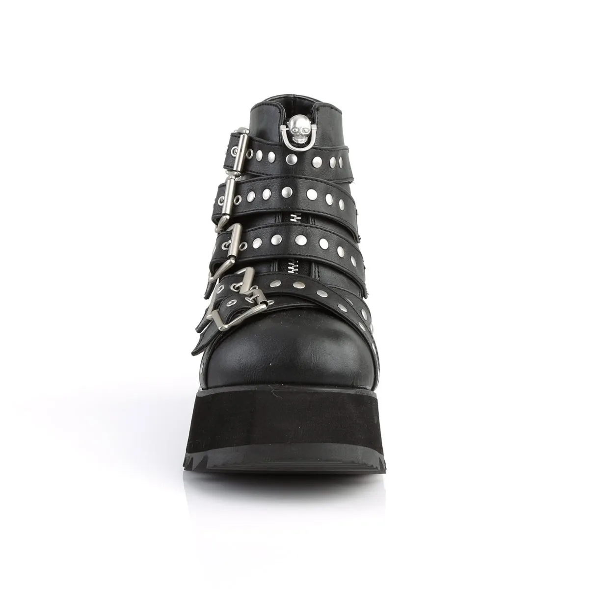 Demonia SCENE-30 | Black Vegan Leather Ankle Boots