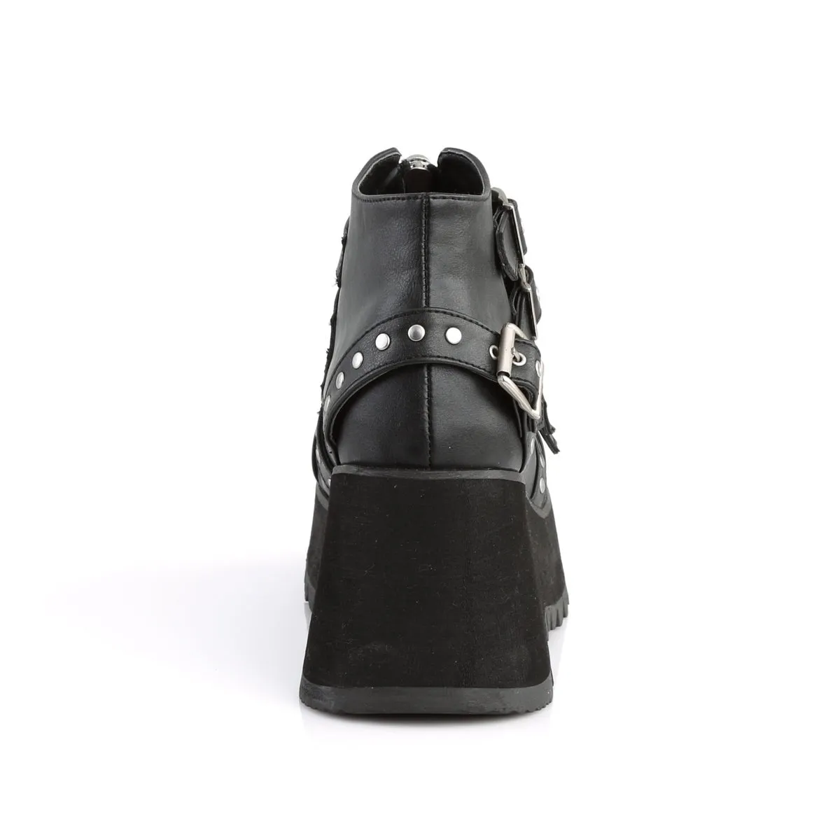 Demonia SCENE-30 | Black Vegan Leather Ankle Boots
