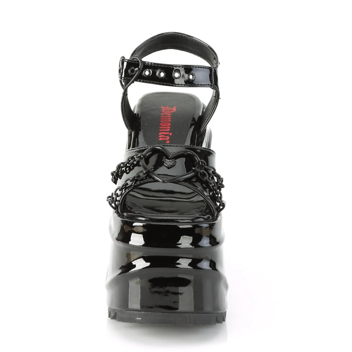 Demonia WAVE-09 | Black Patent Leather Sandals