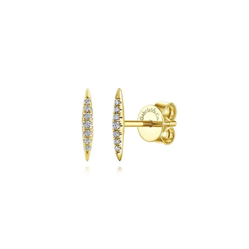 Gabriel & Co. 14k Yellow Gold Kaslique Diamond Stud Earrings