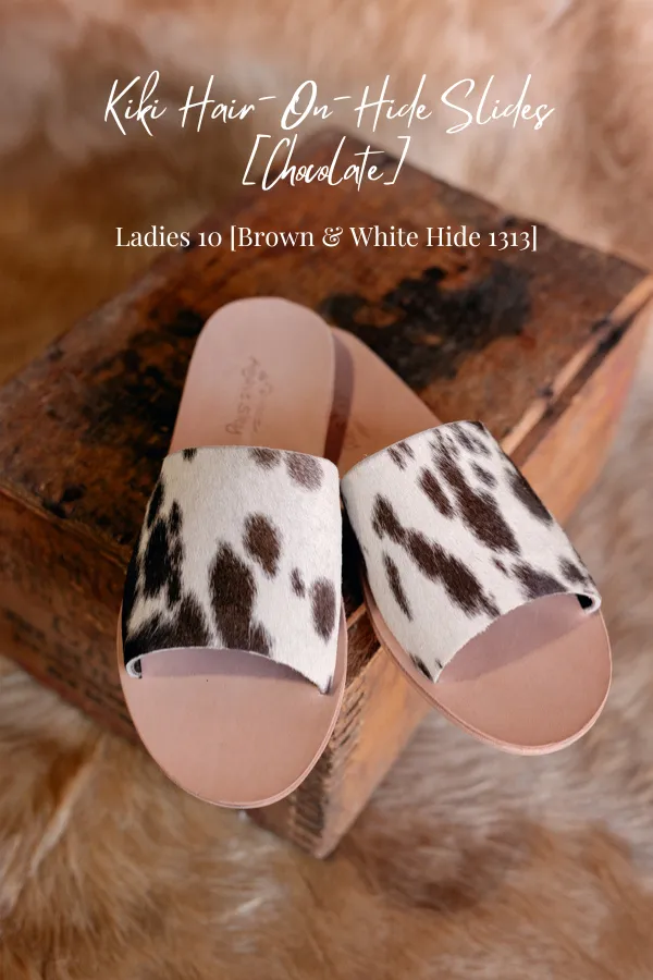 Kiki Hair-On-Hide Slides [Chocolate] ✙ON SALE NOW✙
