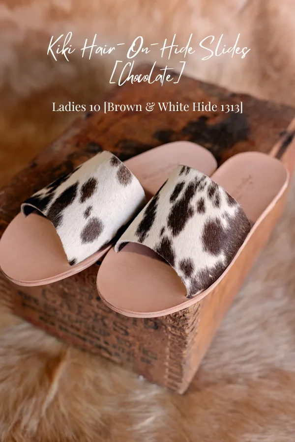 Kiki Hair-On-Hide Slides [Chocolate] ✙ON SALE NOW✙