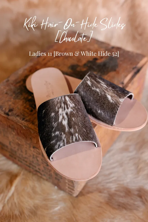 Kiki Hair-On-Hide Slides [Chocolate] ✙ON SALE NOW✙