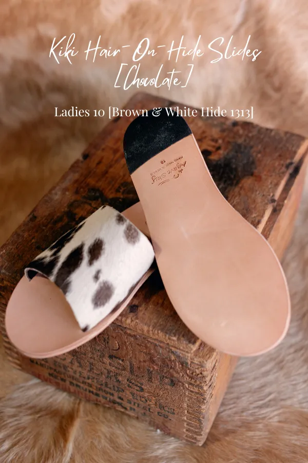 Kiki Hair-On-Hide Slides [Chocolate] ✙ON SALE NOW✙