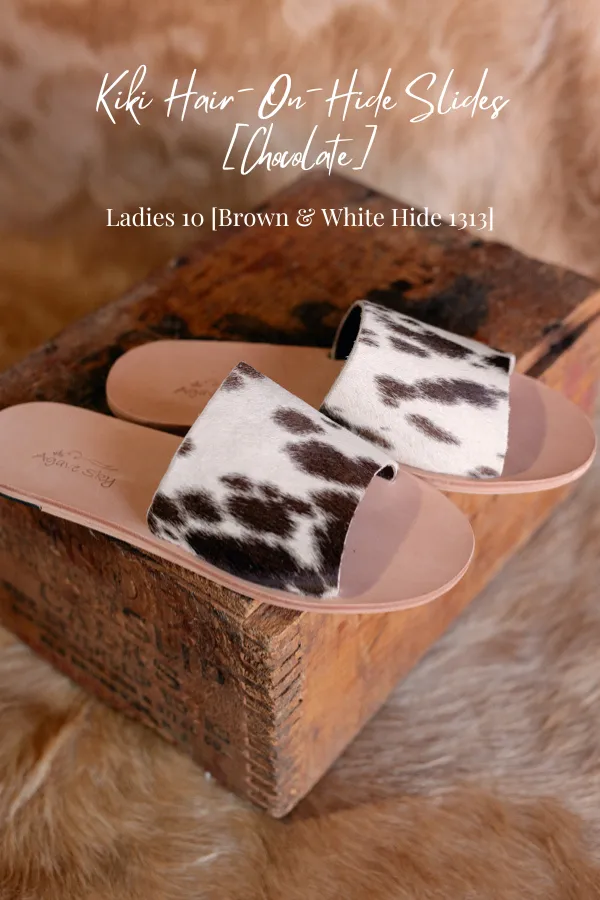 Kiki Hair-On-Hide Slides [Chocolate] ✙ON SALE NOW✙
