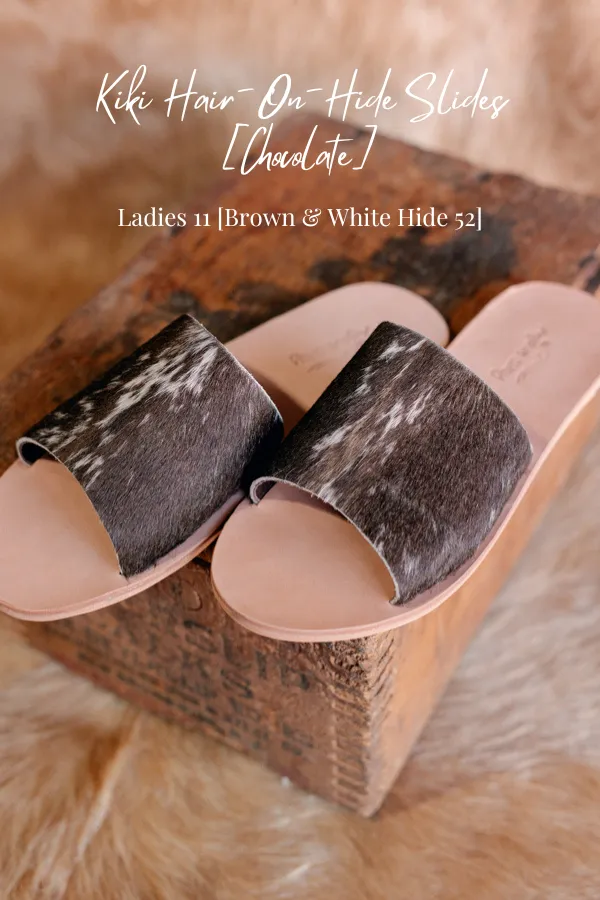 Kiki Hair-On-Hide Slides [Chocolate] ✙ON SALE NOW✙
