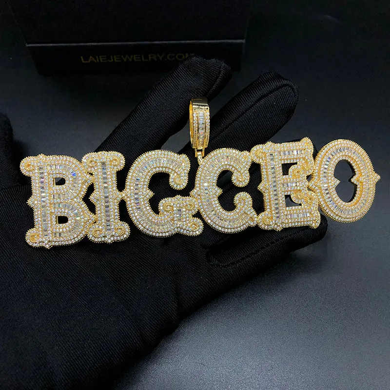Laie Jewelry Baguette Spiked Letter Pendants