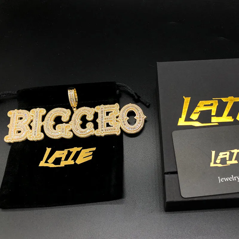 Laie Jewelry Baguette Spiked Letter Pendants