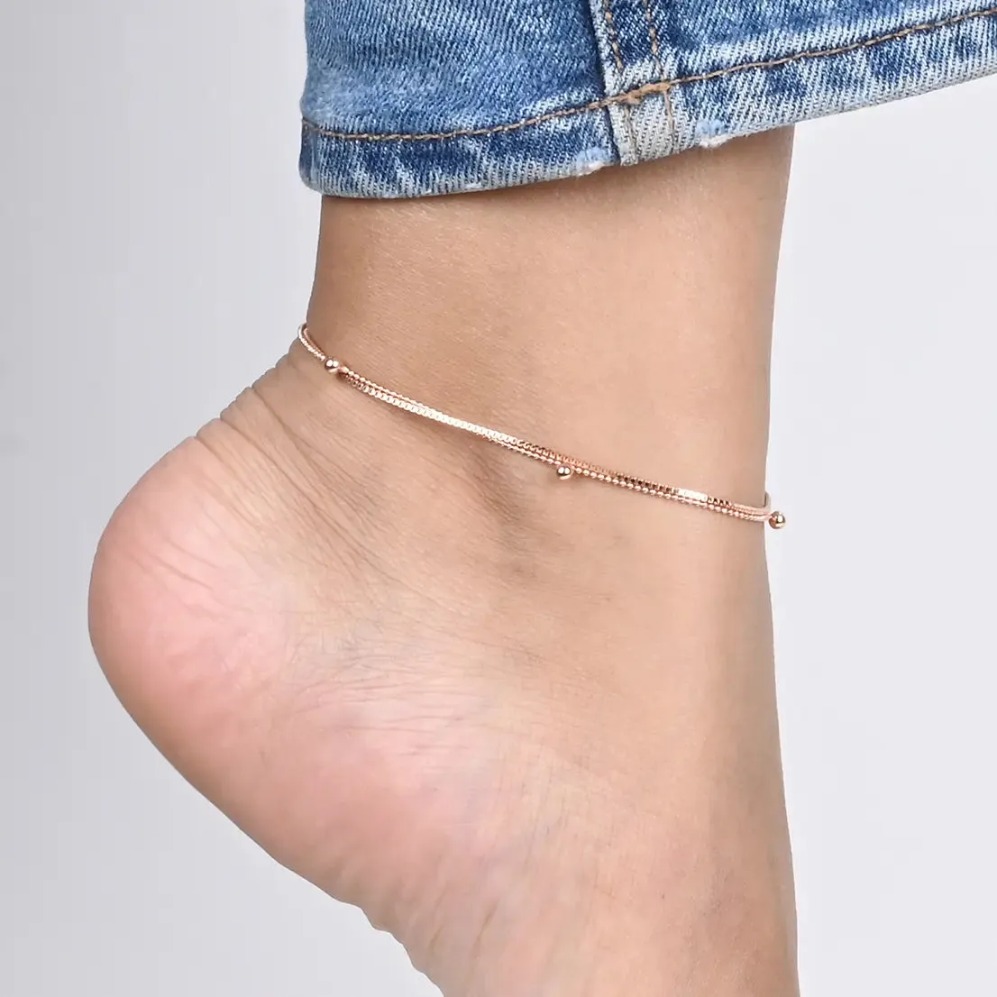 Minimalist Round Charm Anklet