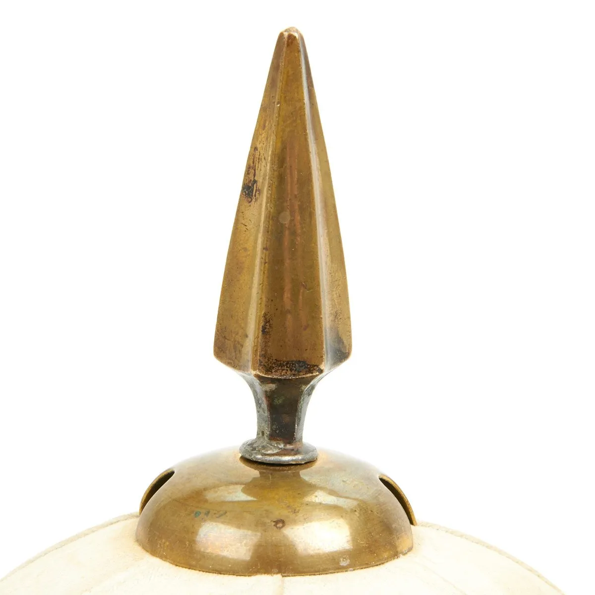Original British Victorian Era Officer Spiked Pith Helmet - Queen Own Royal West Kent Regiment - Circa 1882