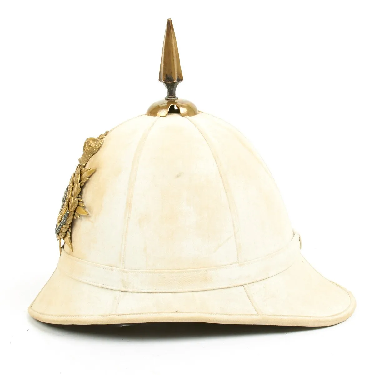 Original British Victorian Era Officer Spiked Pith Helmet - Queen Own Royal West Kent Regiment - Circa 1882