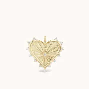 Small Pave Spiked Heart Charm