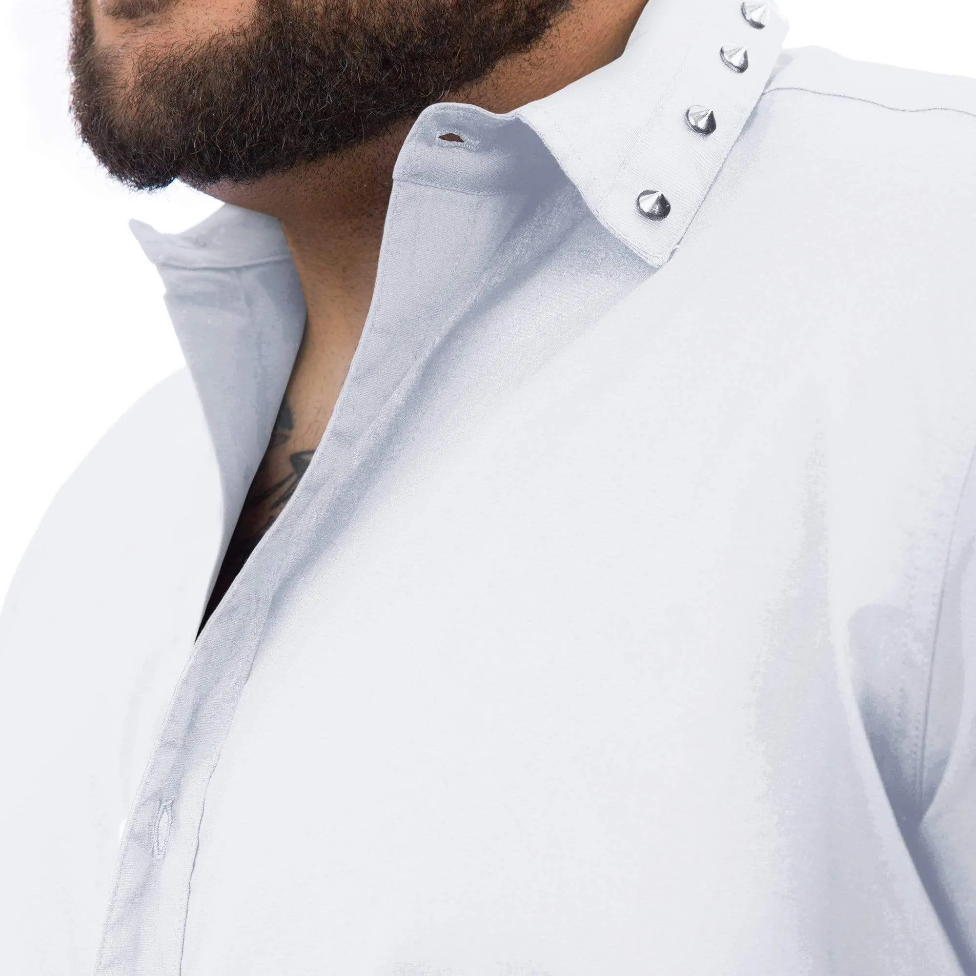Spike Collar Button-Down Shirt