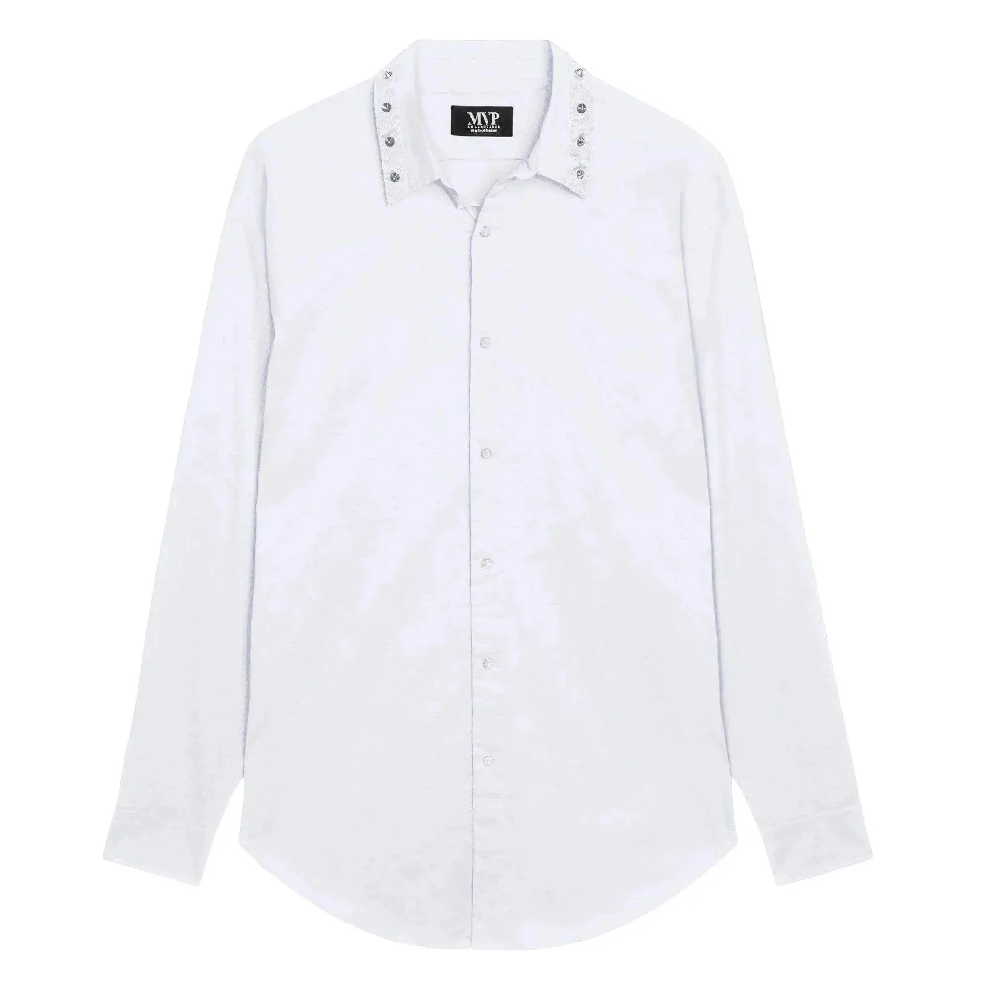 Spike Collar Button-Down Shirt