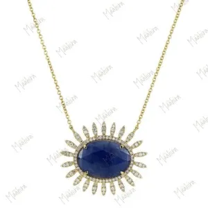 Spiked Blue Sapphire Necklace