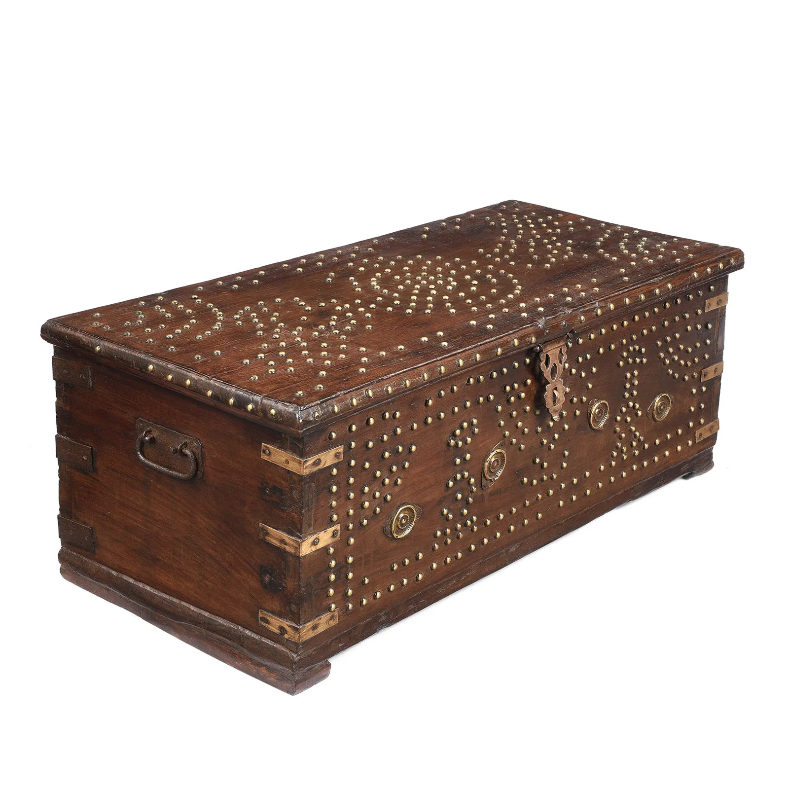 Studded Shisham Zanzibar Chest - 19th Century