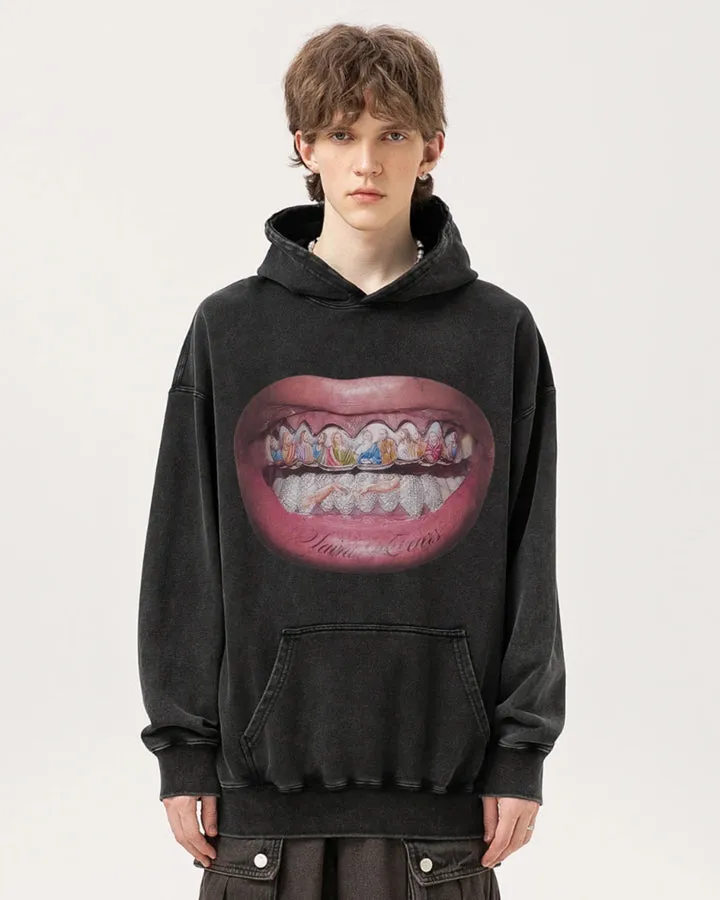 Unique Creative Lip Design Hoodie