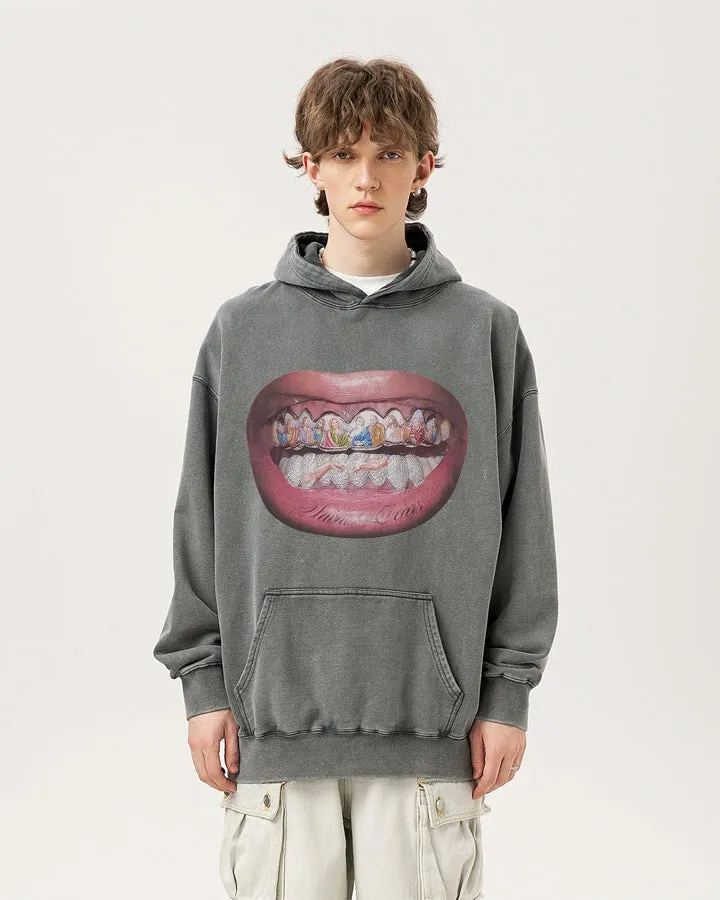 Unique Creative Lip Design Hoodie