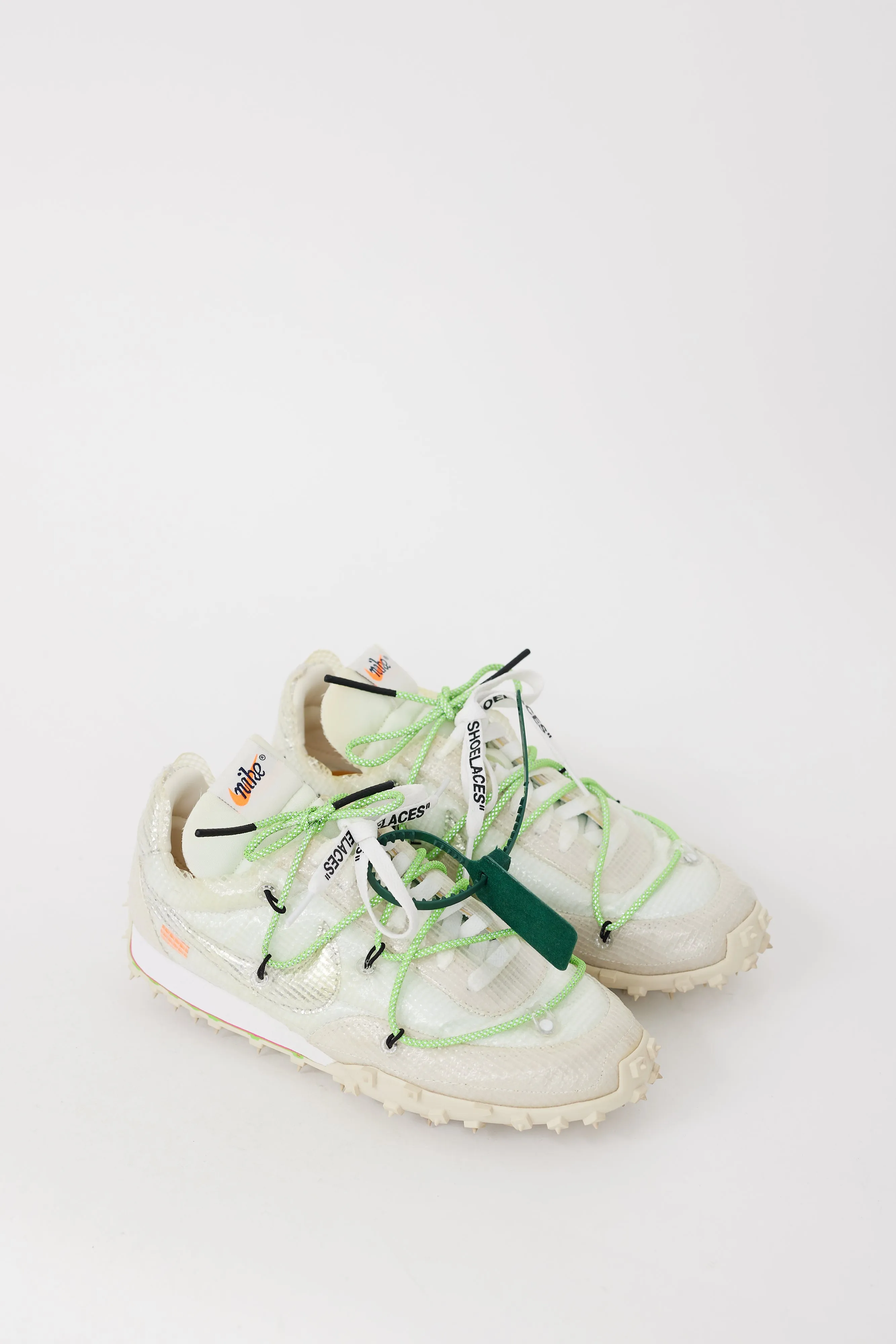 X Nike White & Multicolour Waffle Racer Sneaker