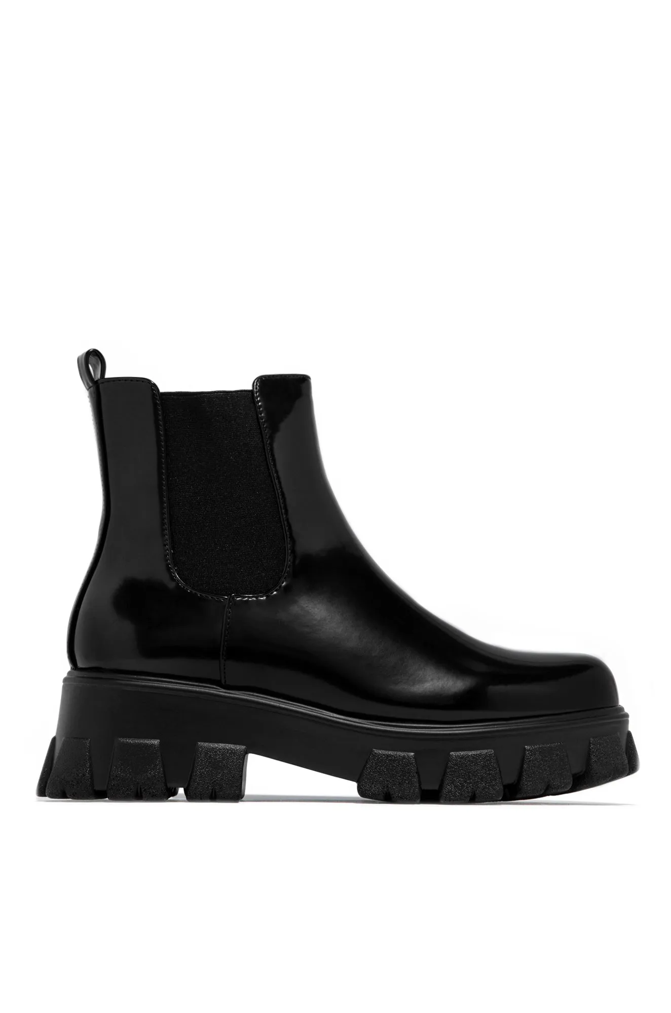 Zuzanna Combat Boots - Black PU